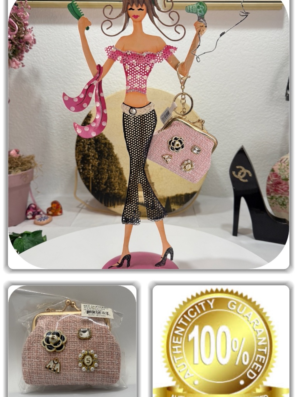 HERMOSA UNBRANDED MINI PINK KISS LOCK COIN BAG CHARM!